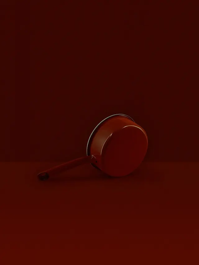 Minimal red pot still life, photographic, minimal, dark