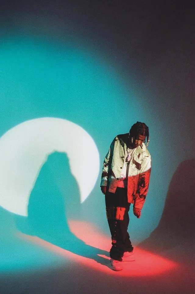 Abstract Figure with Light Projections