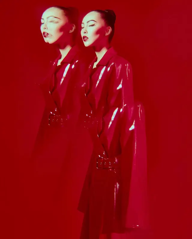Red Glossy Fashion Portrait