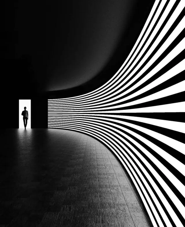 Monochrome Perspective Corridor, minimal, monochrome, monochrome