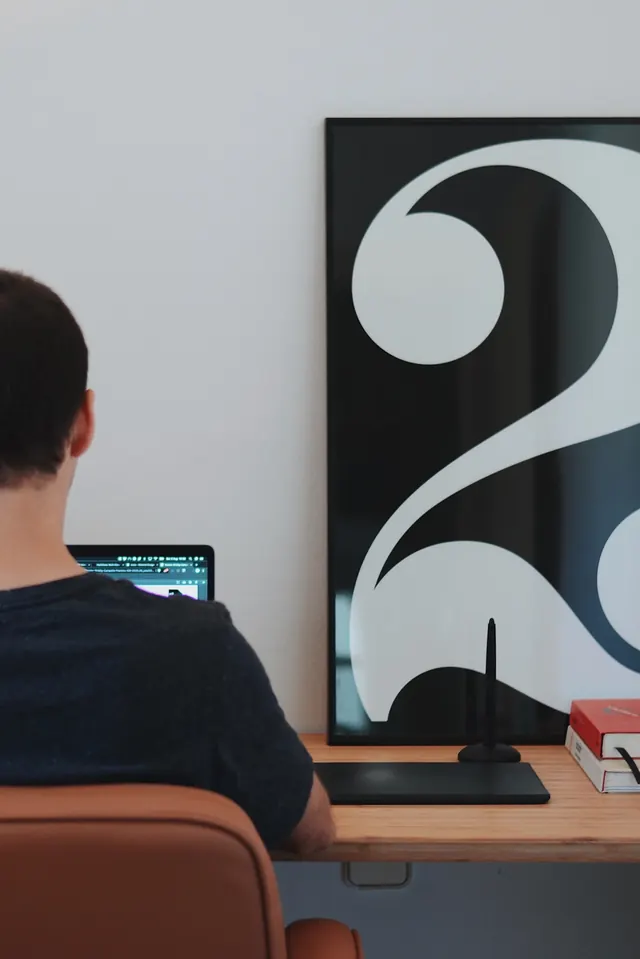 Workspace with Large Monitor Display
