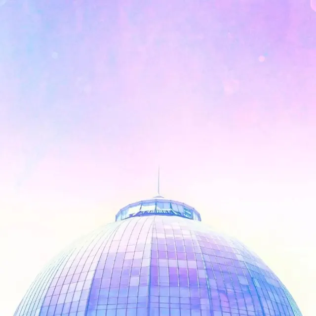 Domed Architecture with Purple Gradient