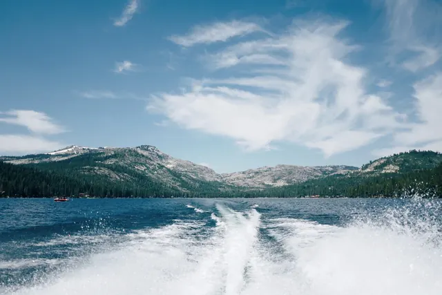 Mountain Lake Boat Wake