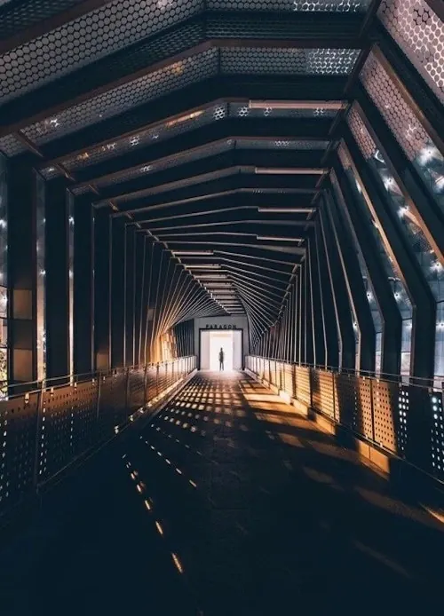 Architectural Corridor with Linear Lighting