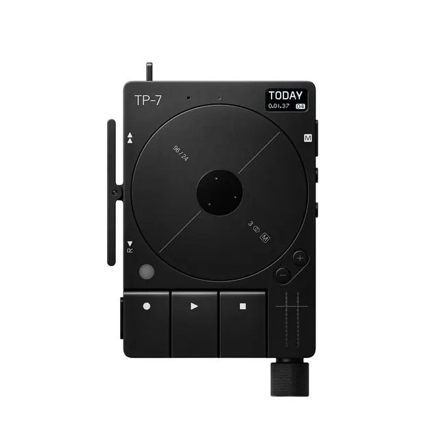 Teenage Engineering TP-7 black portable recorder, minimal, technical, light