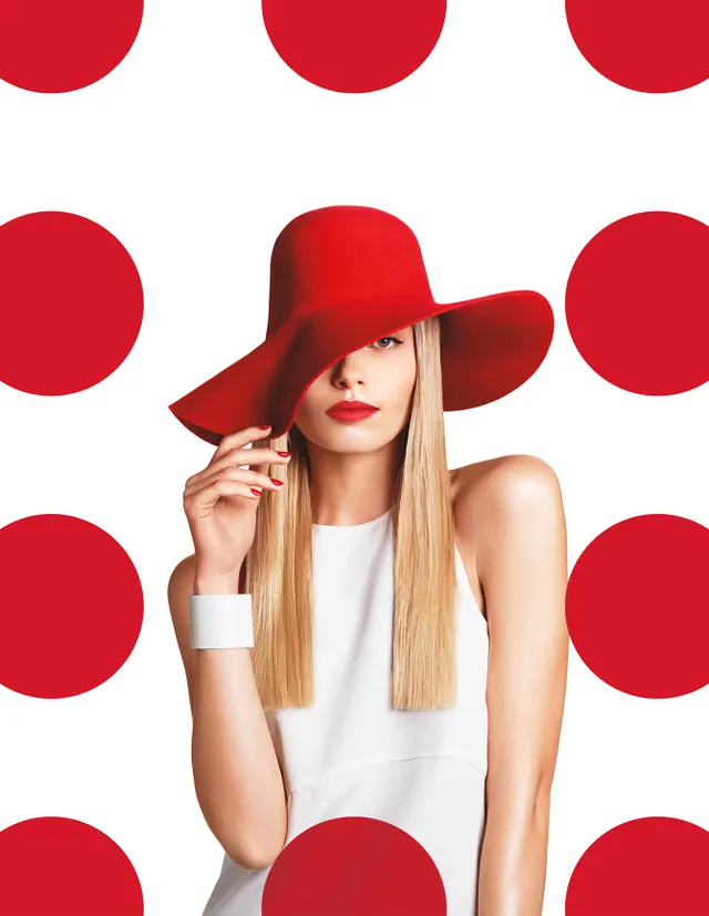 Red and White Fashion Portrait