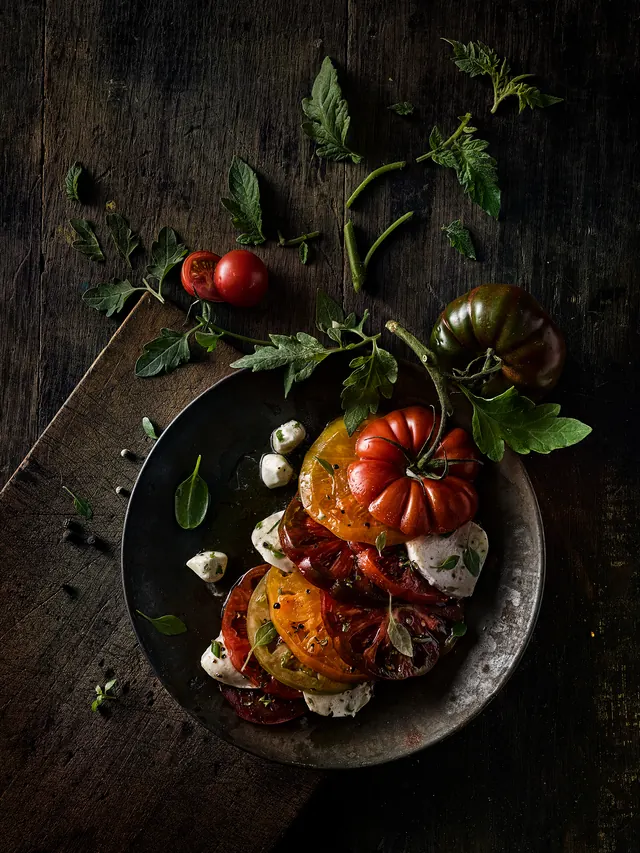 Still Life of Tomatoes and Vegetables