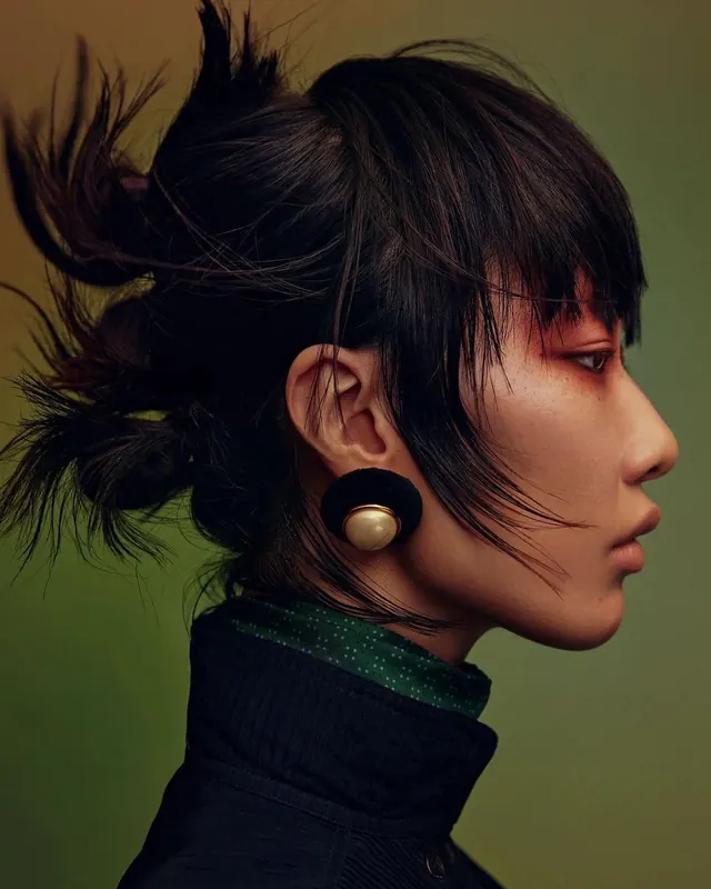 Stylized Portrait with High-Contrast Makeup