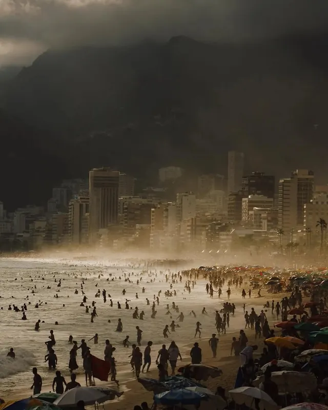 Foggy Beach Cityscape