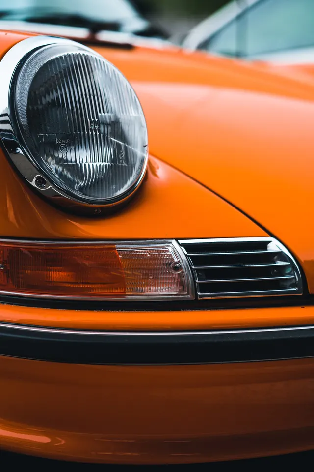 Orange Sports Car Close-up