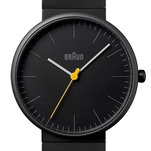 Braun Watch Face Detail, minimal, monochrome, dark