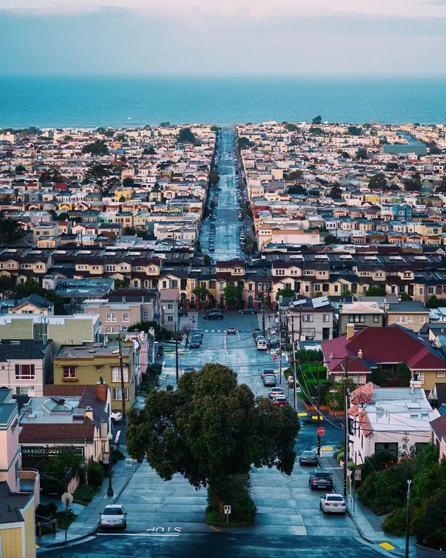 Aerial Coastal Townscape
