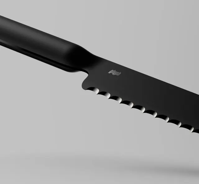 Black Serrated Knife Product Shot
