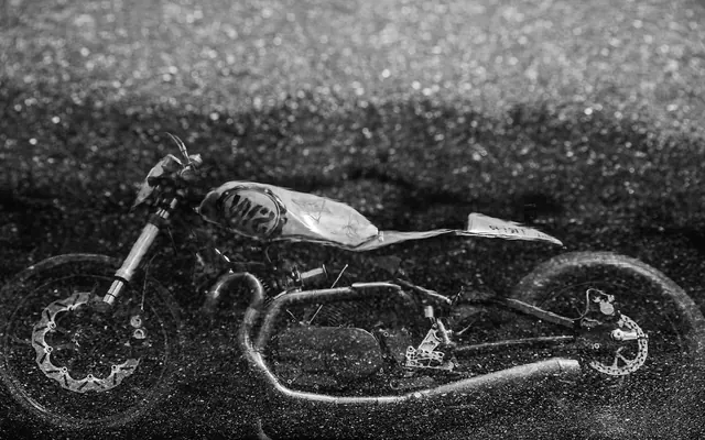 Monochrome Motorcycle Silhouette