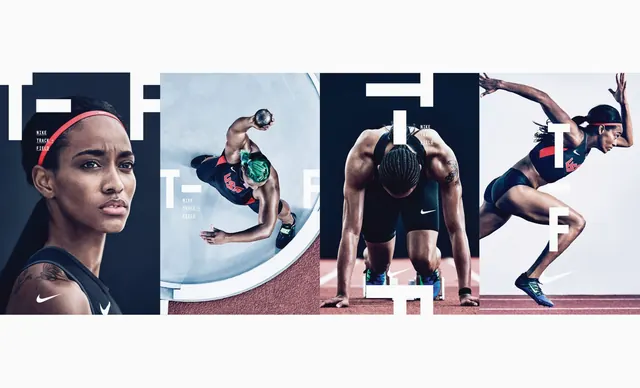 Nike Track and Field Campaign Collage, photographic, editorial, dark
