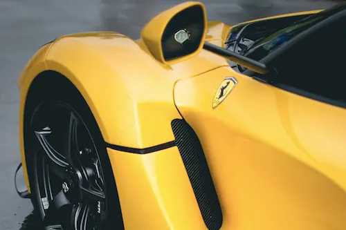 Yellow Sports Car Detail