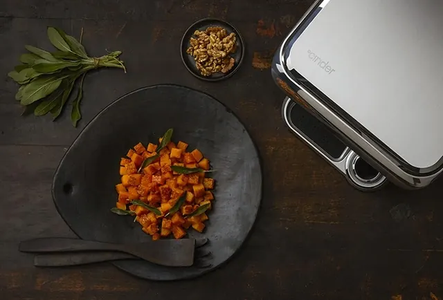 Roasted Vegetables on Dark Wood