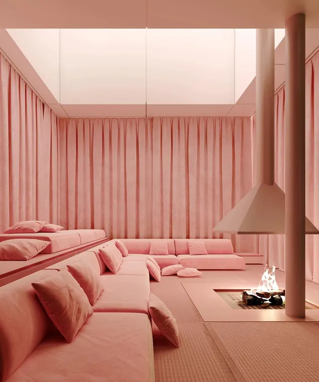 Pink Interior Living Space
