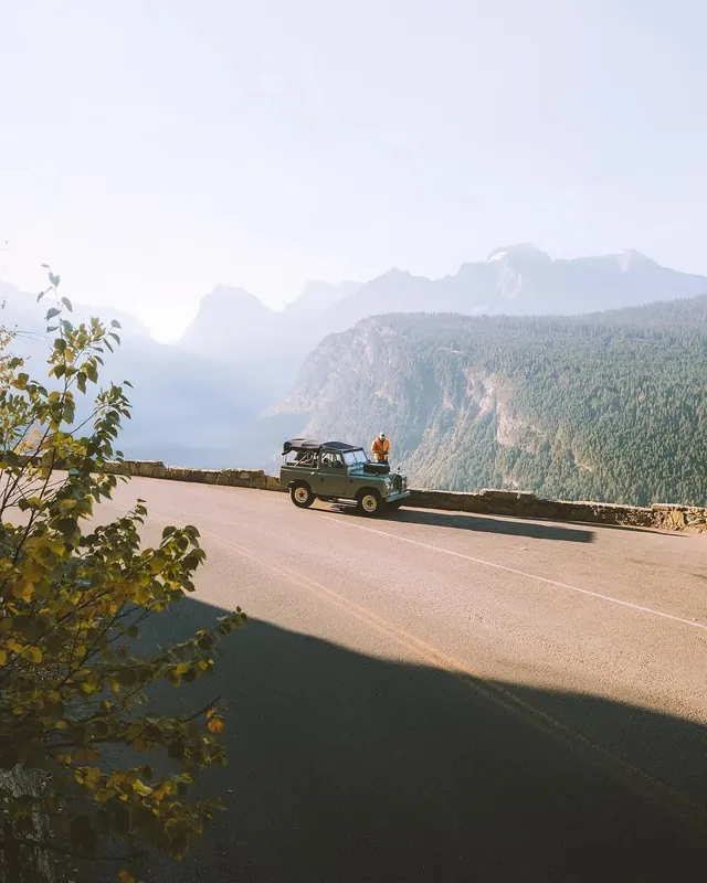 Mountain Landscape with Off-Road Vehicle