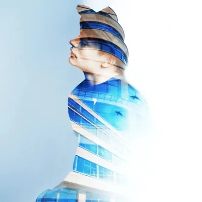 Double Exposure Architectural Portrait