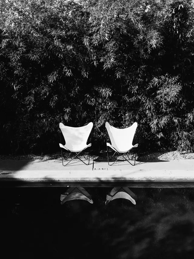 Black and White Outdoor Seating