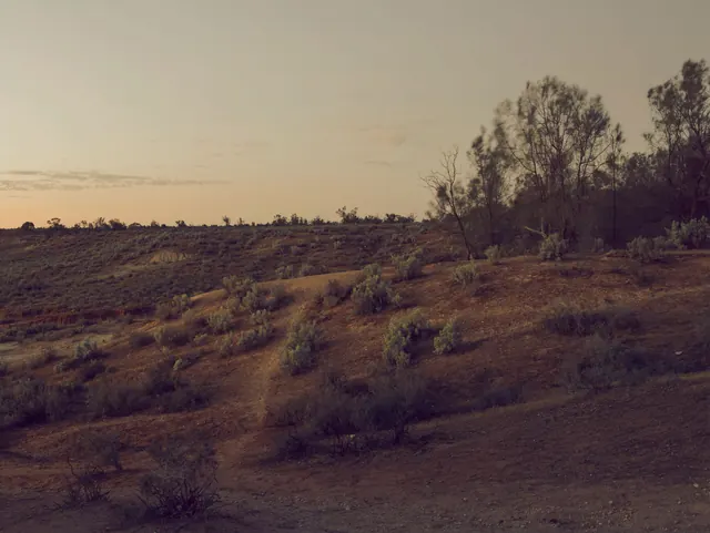 Arid Landscape at Dusk