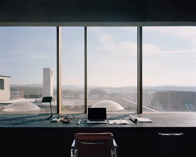 Modern Office Workspace with City View