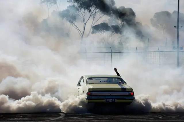 Drifting Car in Smoke