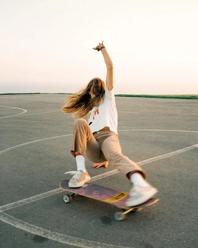 Skateboarder on Coastal Track