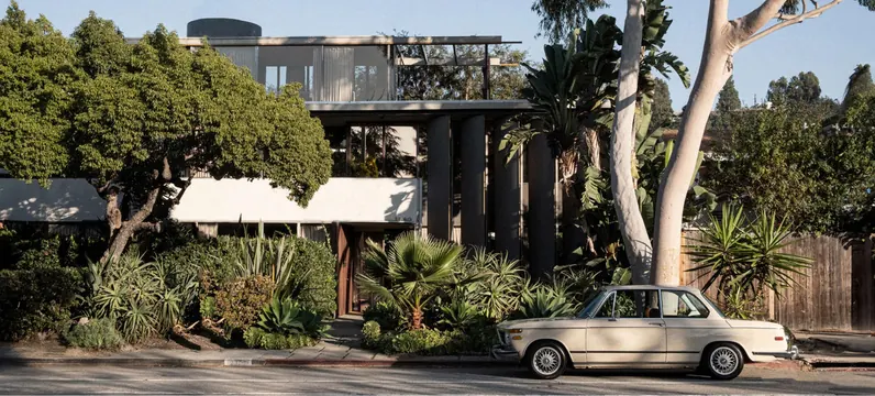 Modernist Architecture and Vintage Car