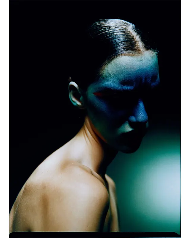 Portrait with Blue Lighting