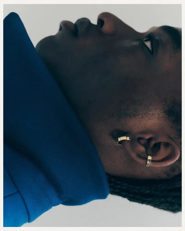Close-up Portrait of a Person in Blue