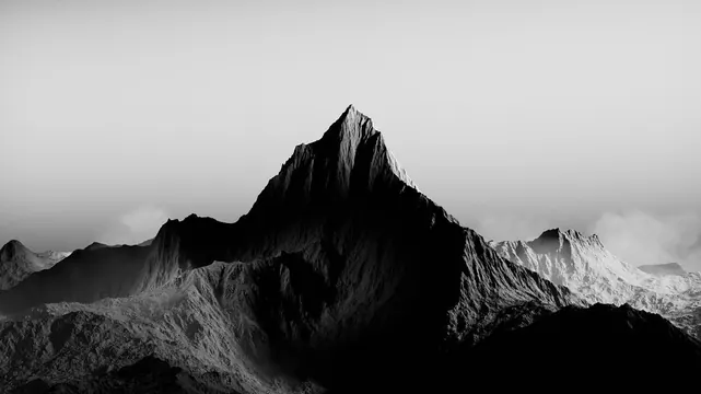 Monochrome Mountain Landscape