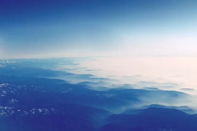 Aerial Mountain Mist Landscape