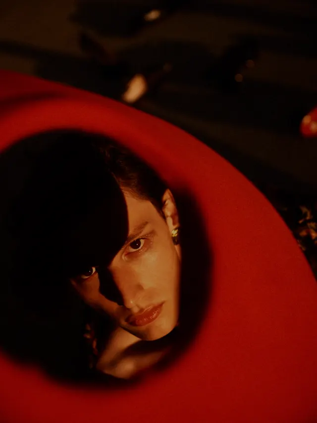 Red Circular Portrait