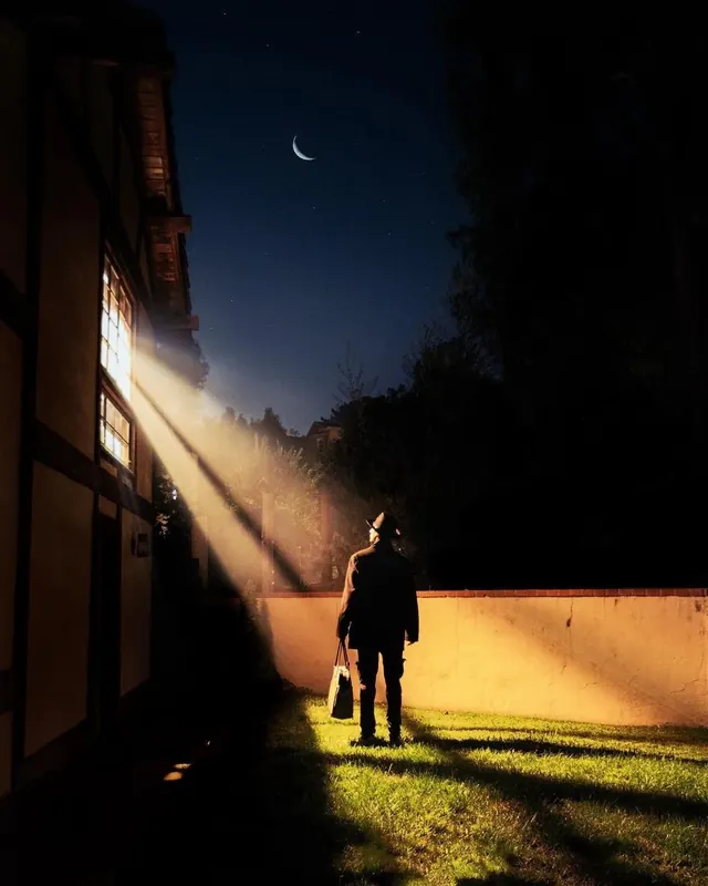 Night Scene with Spotlight
