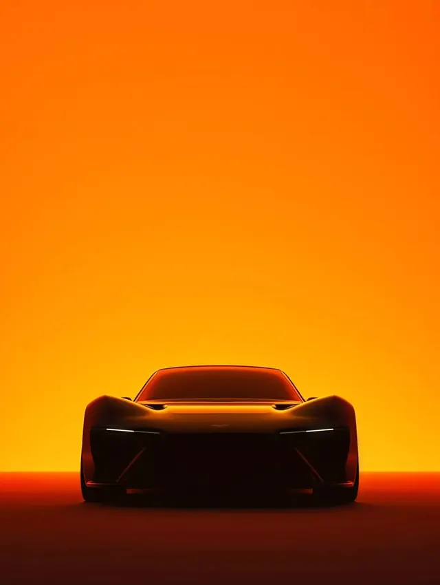 Orange Car Silhouette