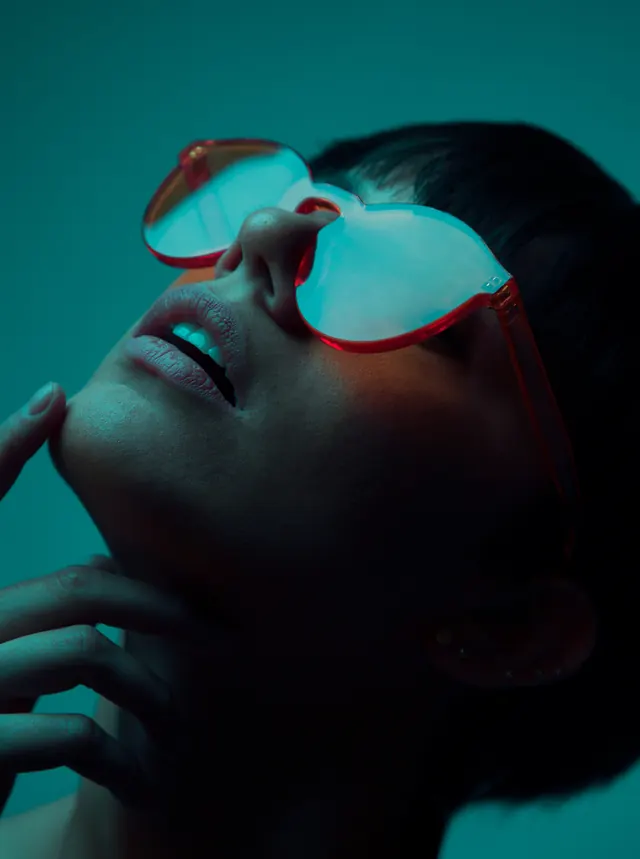 Cyberpunk Portrait with Neon Sunglasses