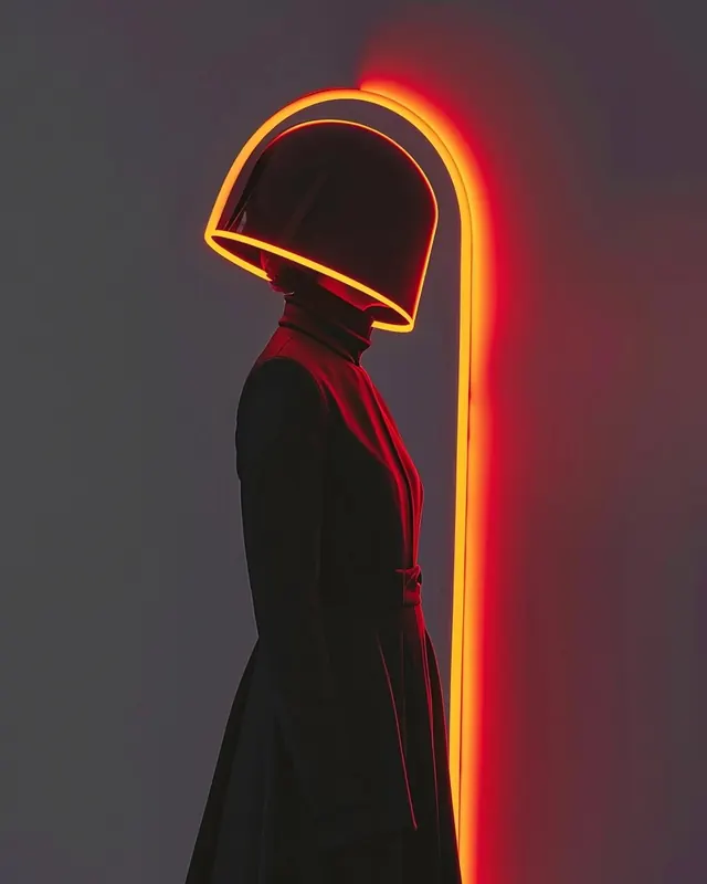 Neon-Lit Figure Portrait