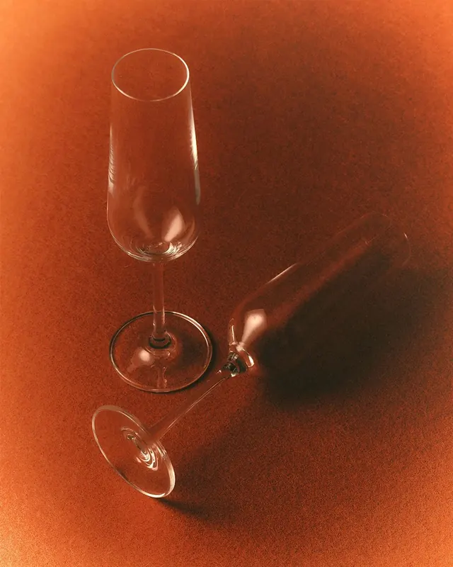 Wine Glass and Bottle Still Life
