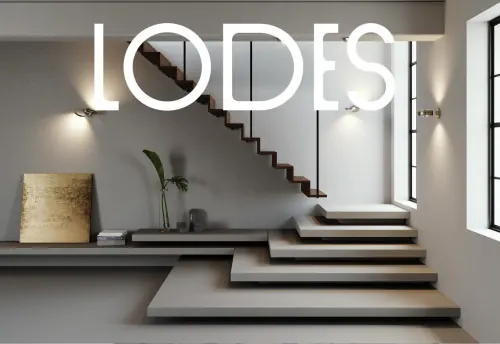 Lodes floating staircase interior, minimal, light-mode, light