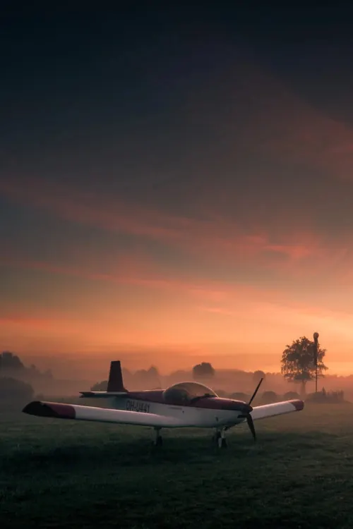 Airplane at Sunset