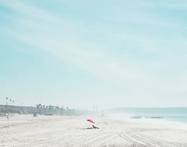 Beach Landscape with Umbrella