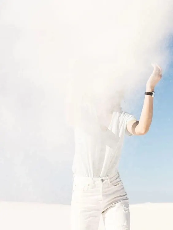 Person in White Smoke