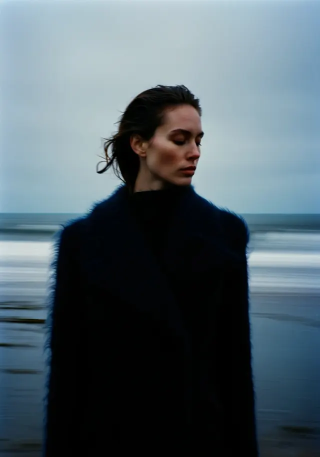 Portrait of a woman in a dark coat