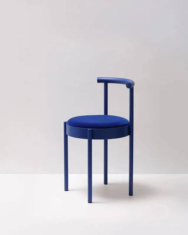 Blue Velvet Chair Studio Shot