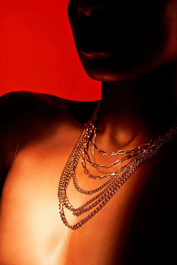 Red Toned Jewelry Portrait