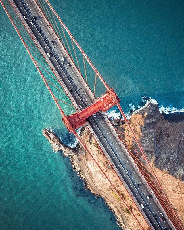Aerial View of Suspension Bridge