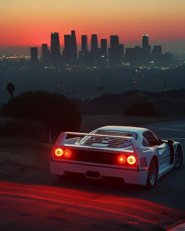 Retro Sports Car Cityscape