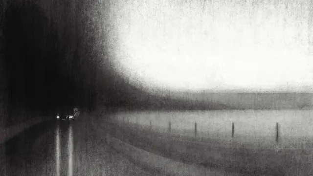 Foggy Road at Night